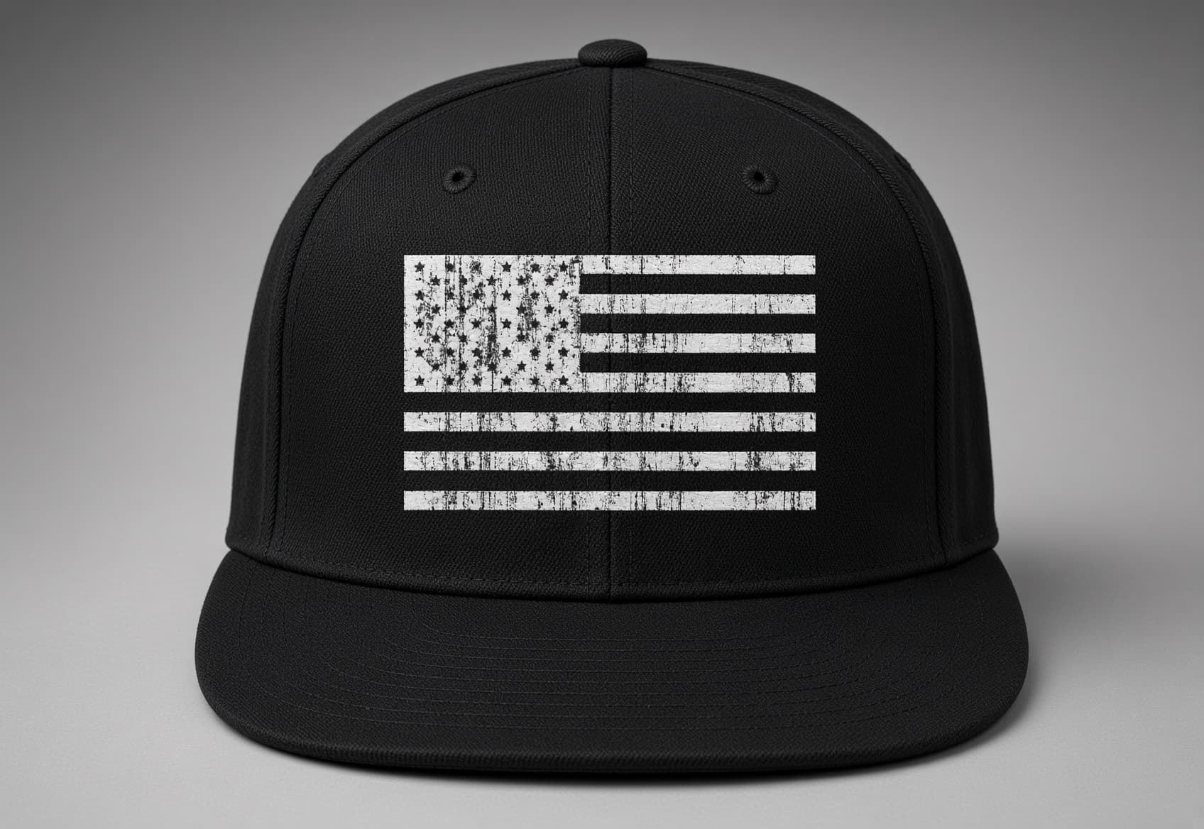 Front of the American flag flatbill hat