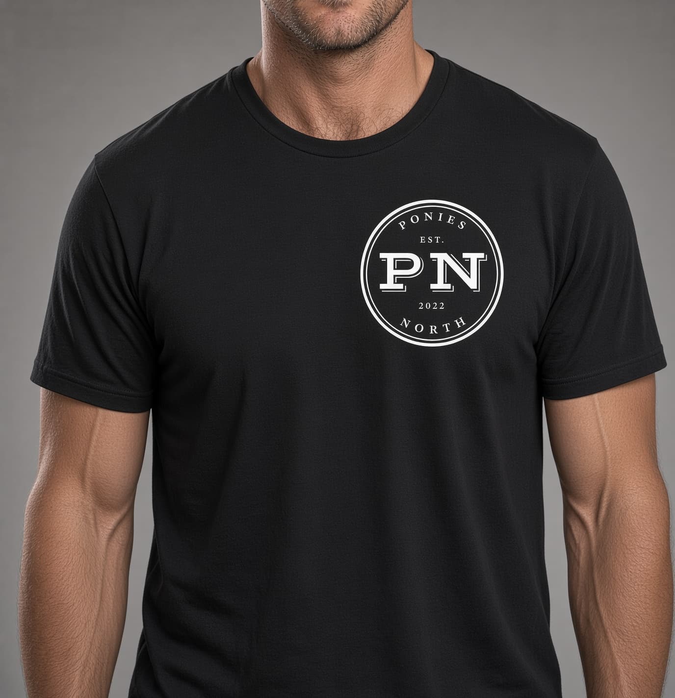 Black Ponies North logo tee shirt